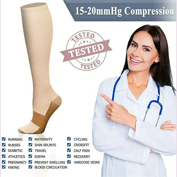 New Arrival Stockings Compression Golf Sport Socks Medical Nursing Stockings Prevent Varicose Veins Socks Fit For Rugby Socks - KIMLUD