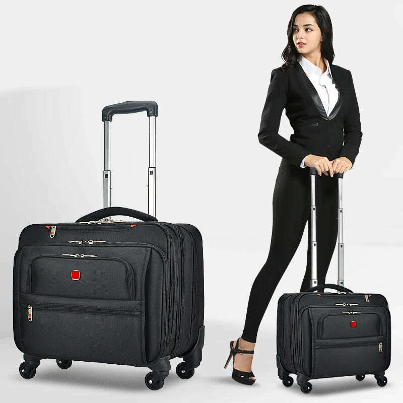 KIMLUD, New Business Oxford Rolling Luggage Casters 18 inch Men Multifunction Carry On Wheels Suitcase Trolley Bag vs Travel Bag Trunk, KIMLUD Womens Clothes