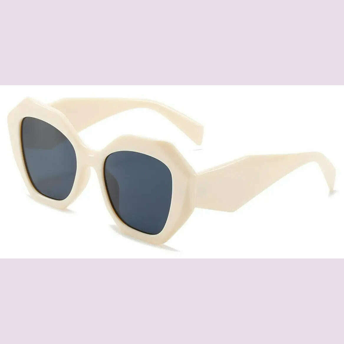 New Fashion Irregular Large Frame White Sunglasses Men's and Women's Brand Candy Color Glasses UV400 Eyewear Outdoor Goggles - KIMLUD
