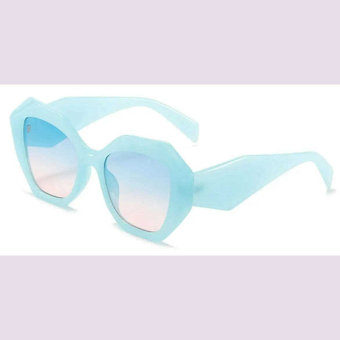 New Fashion Irregular Large Frame White Sunglasses Men's and Women's Brand Candy Color Glasses UV400 Eyewear Outdoor Goggles - KIMLUD