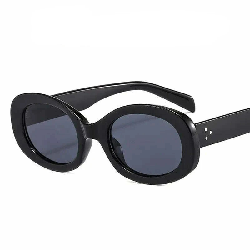 New Fashion Summer Vintage Small Square Frame Oval Sunglasses Women Retro Punk Rectangle Sun Glasses Eyewear Shades - KIMLUD