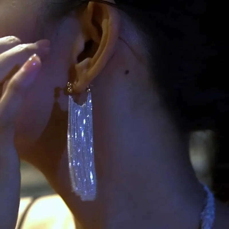 New Fashion Trend Unique Design Elegant Exquisite Light Luxury Long Tassel Earrings Female Jewelry Party Premium Gift Wholesale - KIMLUD