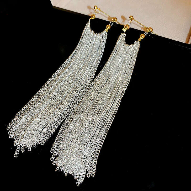 New Fashion Trend Unique Design Elegant Exquisite Light Luxury Long Tassel Earrings Female Jewelry Party Premium Gift Wholesale - KIMLUD