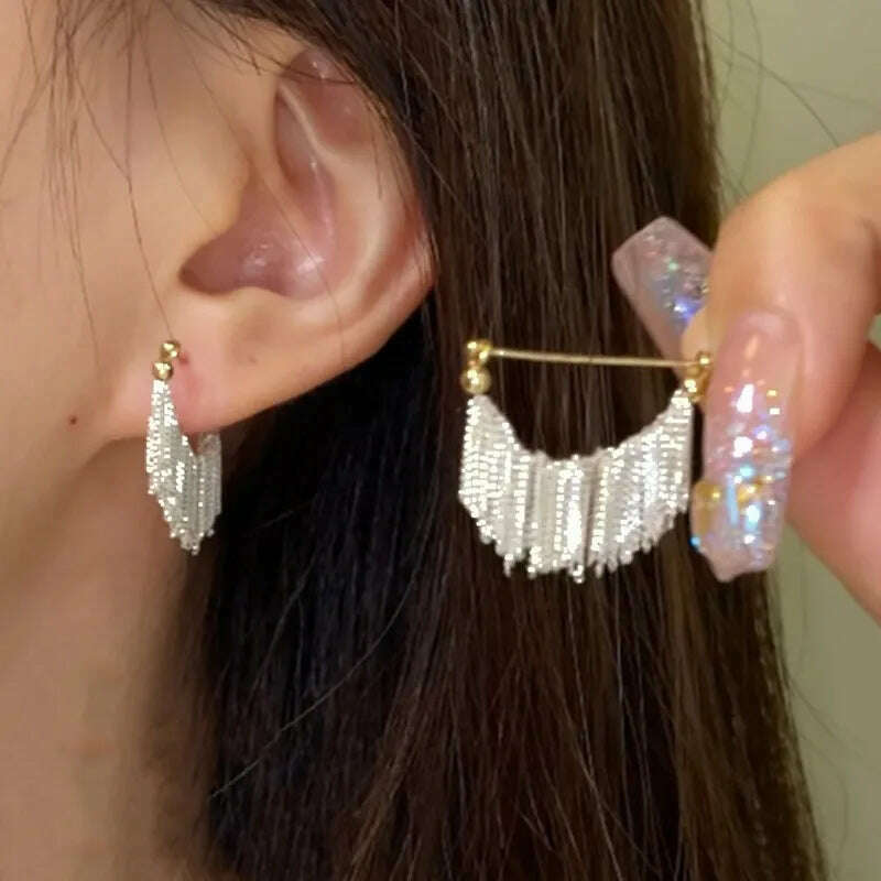 New Fashion Trend Unique Design Elegant Exquisite Light Luxury Long Tassel Earrings Female Jewelry Party Premium Gift Wholesale - KIMLUD