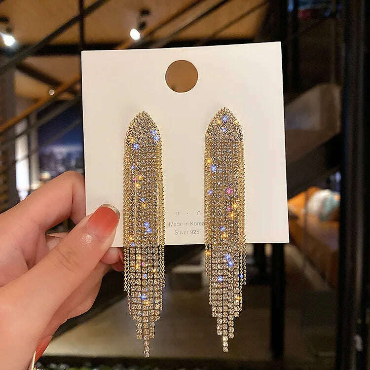 New Fashion Trend Unique Design Elegant Exquisite Light Luxury Long Tassel Earrings Female Jewelry Party Premium Gift Wholesale - KIMLUD