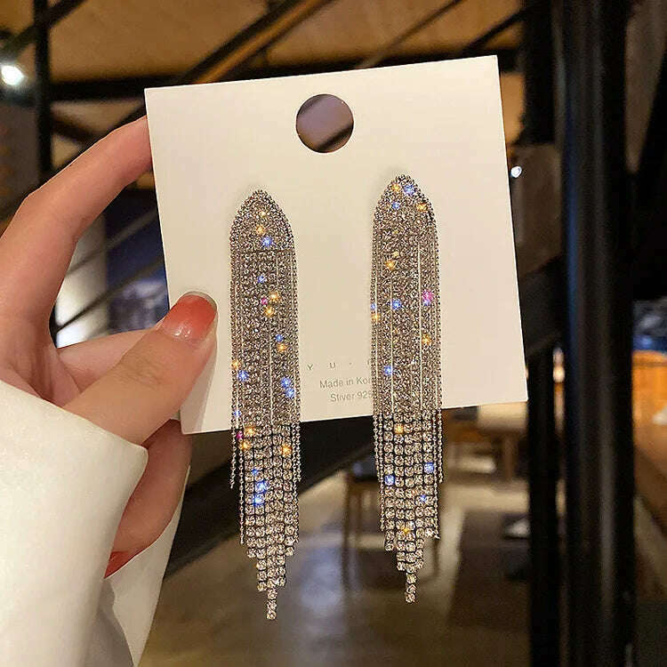 New Fashion Trend Unique Design Elegant Exquisite Light Luxury Long Tassel Earrings Female Jewelry Party Premium Gift Wholesale - KIMLUD