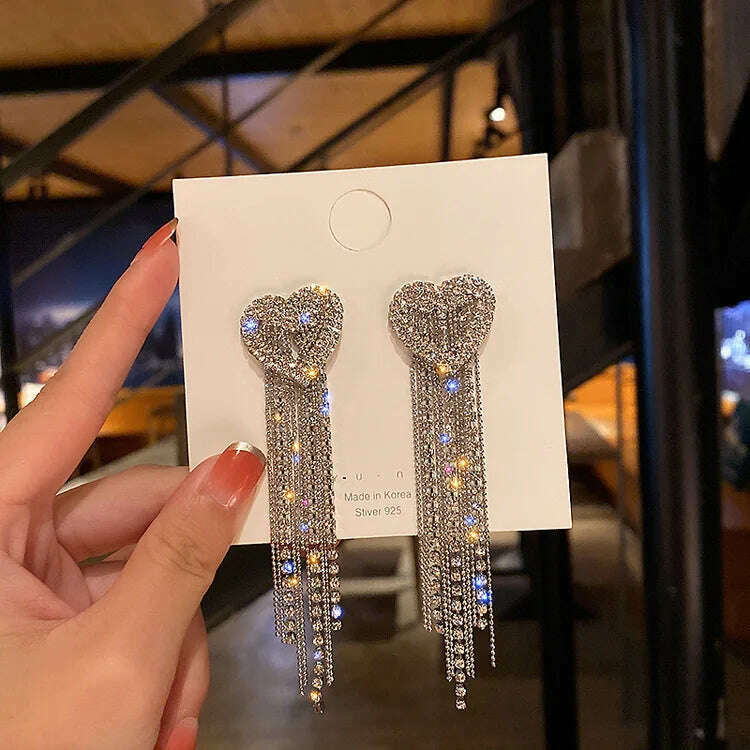 New Fashion Trend Unique Design Elegant Exquisite Light Luxury Long Tassel Earrings Female Jewelry Party Premium Gift Wholesale - KIMLUD