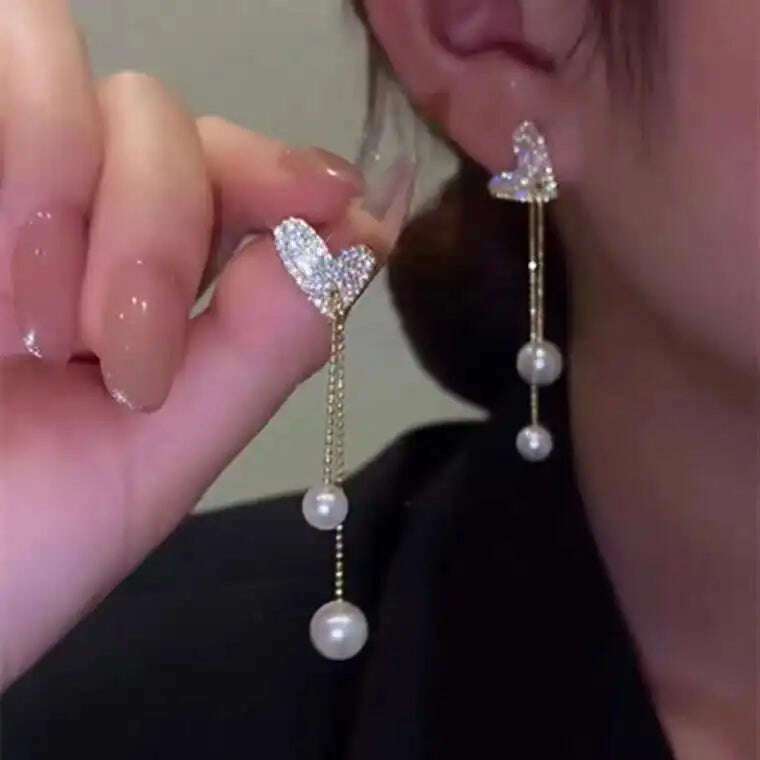 New Fashion Trend Unique Design Elegant Exquisite Light Luxury Long Tassel Earrings Female Jewelry Party Premium Gift Wholesale - KIMLUD