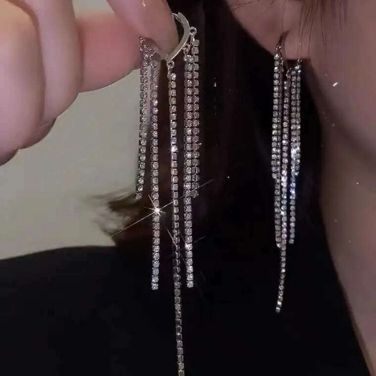 New Fashion Trend Unique Design Elegant Exquisite Light Luxury Long Tassel Earrings Female Jewelry Party Premium Gift Wholesale - KIMLUD