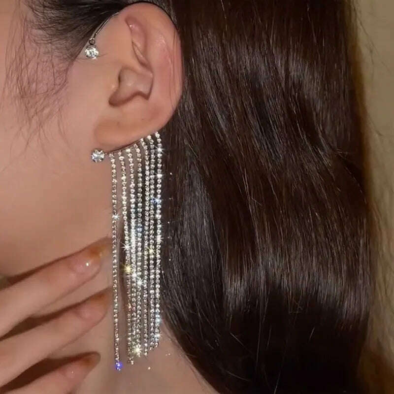 New Fashion Trend Unique Design Elegant Exquisite Light Luxury Long Tassel Earrings Female Jewelry Party Premium Gift Wholesale - KIMLUD