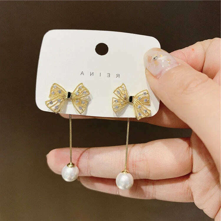 New Fashion Trend Unique Design Elegant Exquisite Light Luxury Long Tassel Earrings Female Jewelry Party Premium Gift Wholesale - KIMLUD