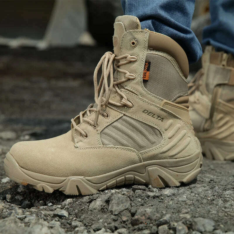 New Men&#39;s Military Boots Special Forces Tactical Desert Combat Boots Lace-up Army Boots Winter Ankle Boots Men Plus Size 39-47 - KIMLUD
