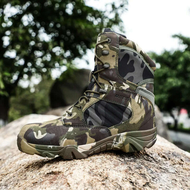 New Men&#39;s Military Boots Special Forces Tactical Desert Combat Boots Lace-up Army Boots Winter Ankle Boots Men Plus Size 39-47 - KIMLUD
