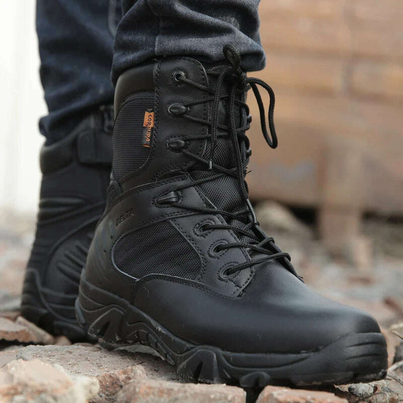 New Men&#39;s Military Boots Special Forces Tactical Desert Combat Boots Lace-up Army Boots Winter Ankle Boots Men Plus Size 39-47 - KIMLUD