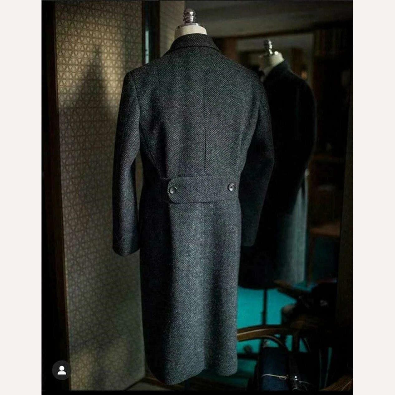 New Vintage Tweed Men's Long Jackets Business Formal Man Suit Blazer Lapel Herringbone Costume Homme Tuxedo - KIMLUD