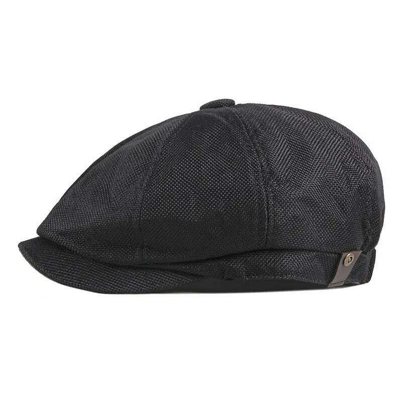 Newsboy Hat Men Beret Cabbie Driving Hunting Caps Vintage Tweed Peaky Blinders Berets Flat Peaked Cap Street Hats for Men Women - KIMLUD