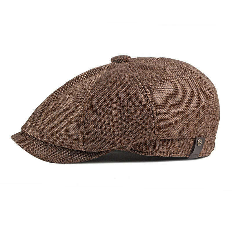 Newsboy Hat Men Beret Cabbie Driving Hunting Caps Vintage Tweed Peaky Blinders Berets Flat Peaked Cap Street Hats for Men Women - KIMLUD