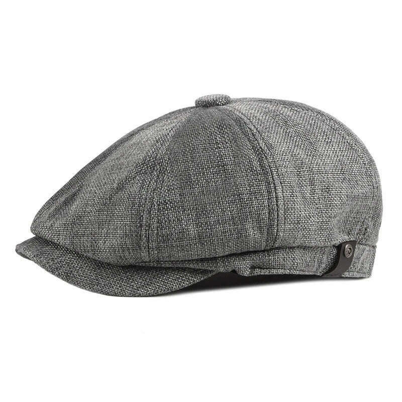 Newsboy Hat Men Beret Cabbie Driving Hunting Caps Vintage Tweed Peaky Blinders Berets Flat Peaked Cap Street Hats for Men Women - KIMLUD