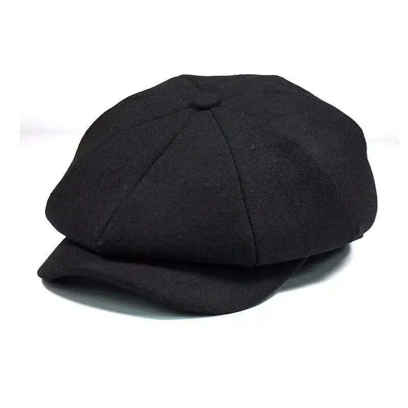 Newsboy Hat Men Beret Cabbie Driving Hunting Caps Vintage Tweed Peaky Blinders Berets Flat Peaked Cap Street Hats for Men Women - KIMLUD