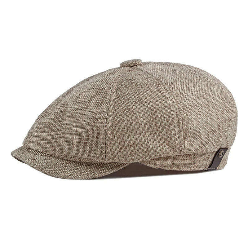 Newsboy Hat Men Beret Cabbie Driving Hunting Caps Vintage Tweed Peaky Blinders Berets Flat Peaked Cap Street Hats for Men Women - KIMLUD
