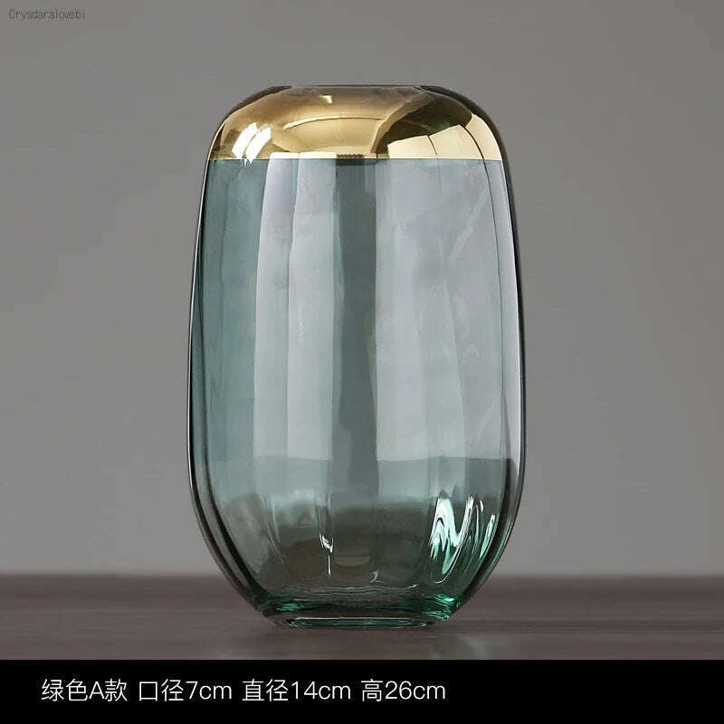 Nordic Light Luxury Phnom Penh Glass Vase Transparent Glass Hydroponic Flower Arrangement Modern Home Decoration Wedding Vase - KIMLUD