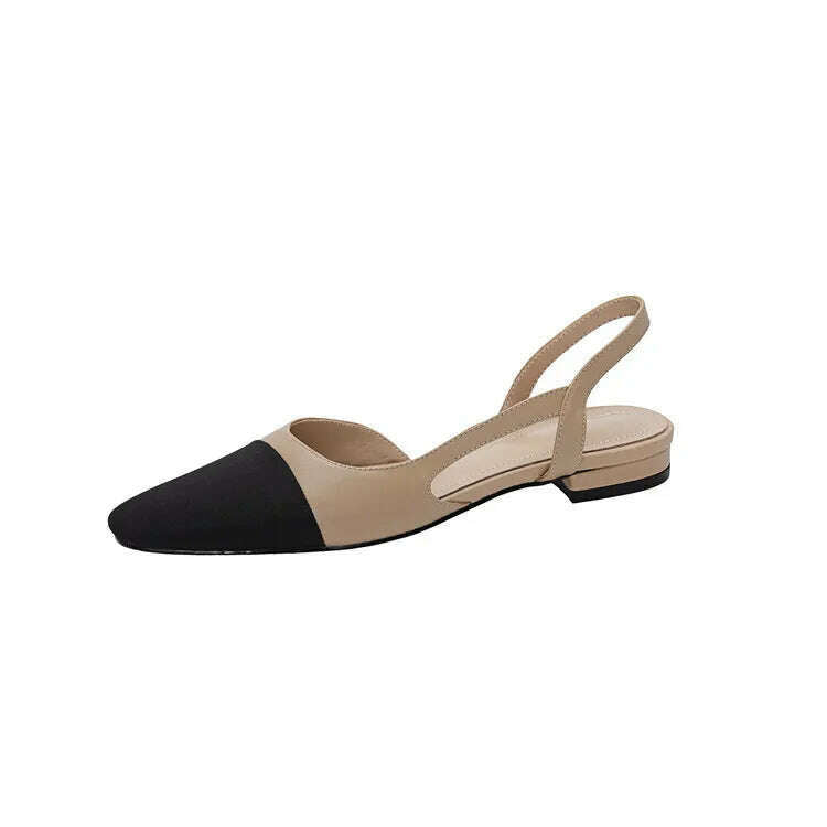 33-43 Women Real Leather Shoes Luxury Brand Designer Mix-color Slingback High Heeled Pumps Ladies Spring Summer Sandals - KIMLUD