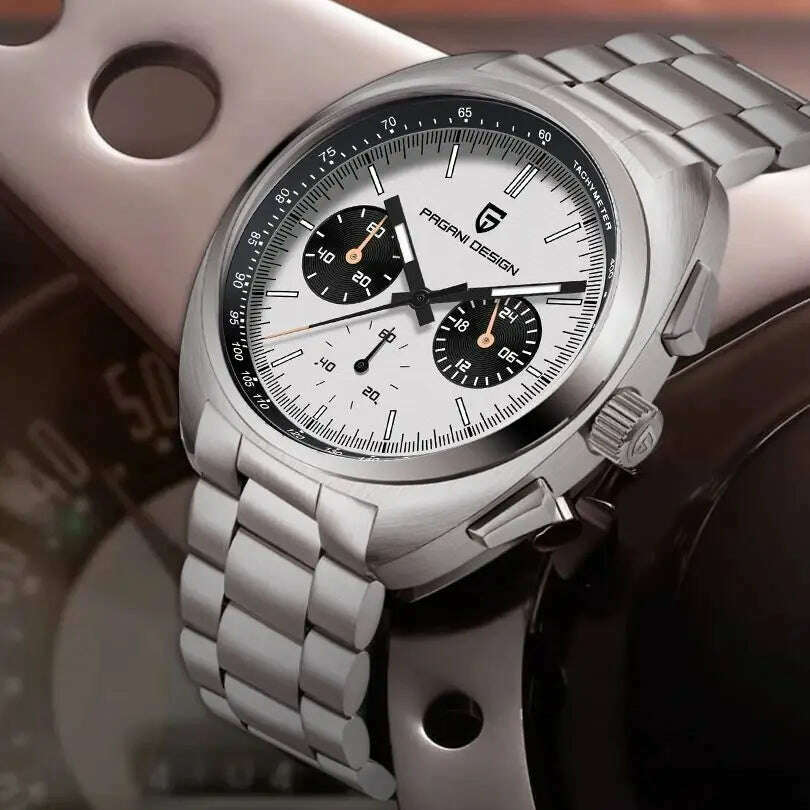 KIMLUD, PAGANI DESIGN Panda Dial Men Watches Luxury Quartz Watch For Men Japan VK63 Sport Chronograph Sapphire glass Wristwatch 2024 New, KIMLUD Womens Clothes