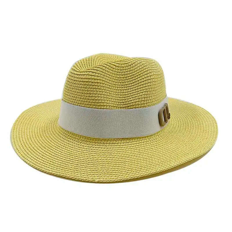 Panama Jazz Cap Summer Hats For Women Men New Colorful Sun Hat Outdoor Straw Hat Sun Protection Beach Hat Unisex Straw Hat 2022 - KIMLUD