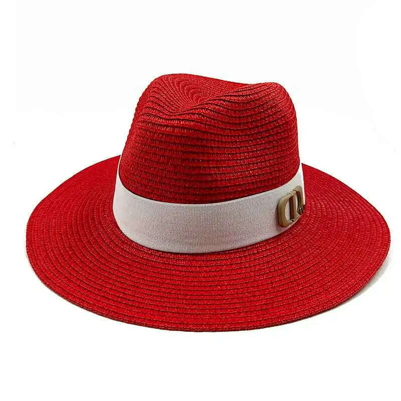 Panama Jazz Cap Summer Hats For Women Men New Colorful Sun Hat Outdoor Straw Hat Sun Protection Beach Hat Unisex Straw Hat 2022 - KIMLUD