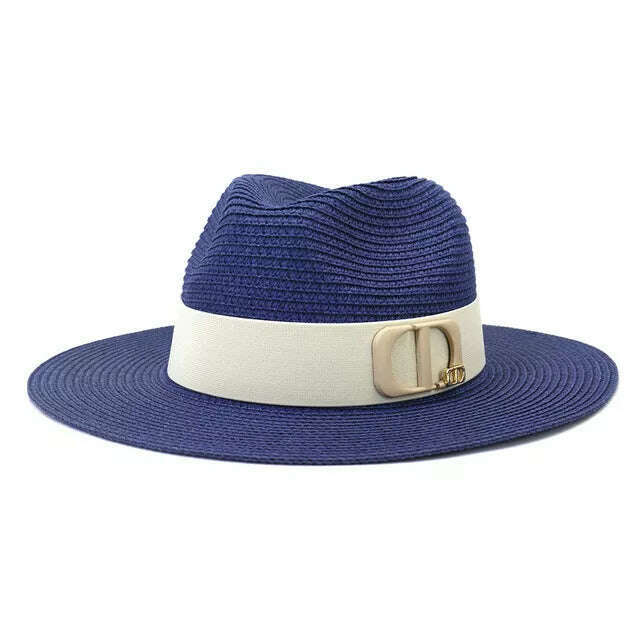 Panama Jazz Cap Summer Hats For Women Men New Colorful Sun Hat Outdoor Straw Hat Sun Protection Beach Hat Unisex Straw Hat 2022 - KIMLUD