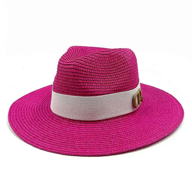 Panama Jazz Cap Summer Hats For Women Men New Colorful Sun Hat Outdoor Straw Hat Sun Protection Beach Hat Unisex Straw Hat 2022 - KIMLUD