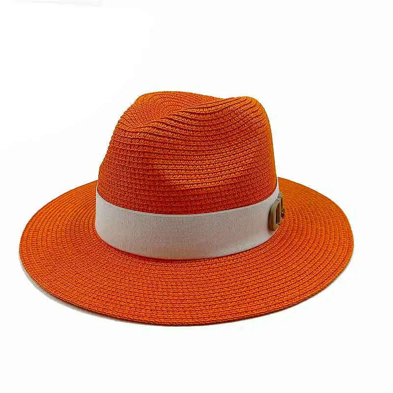 Panama Jazz Cap Summer Hats For Women Men New Colorful Sun Hat Outdoor Straw Hat Sun Protection Beach Hat Unisex Straw Hat 2022 - KIMLUD