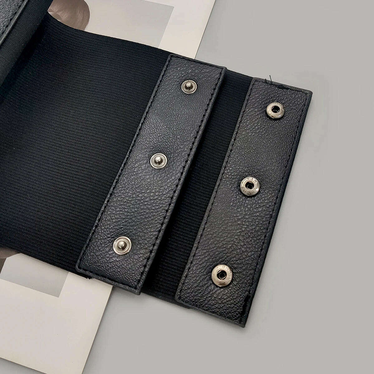 Plus Size Black Leather Wide Y2K Elastic Corset Belt Female Stretch Cummerbunds Designer Belts For Women High Quality Waistband - KIMLUD