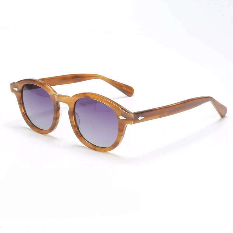Polarized Sunglasses Men Brand Lemtosh Johnny Depp Sun Glasses Lens Woman Luxury Vintage Acetate Driver's Shade - KIMLUD