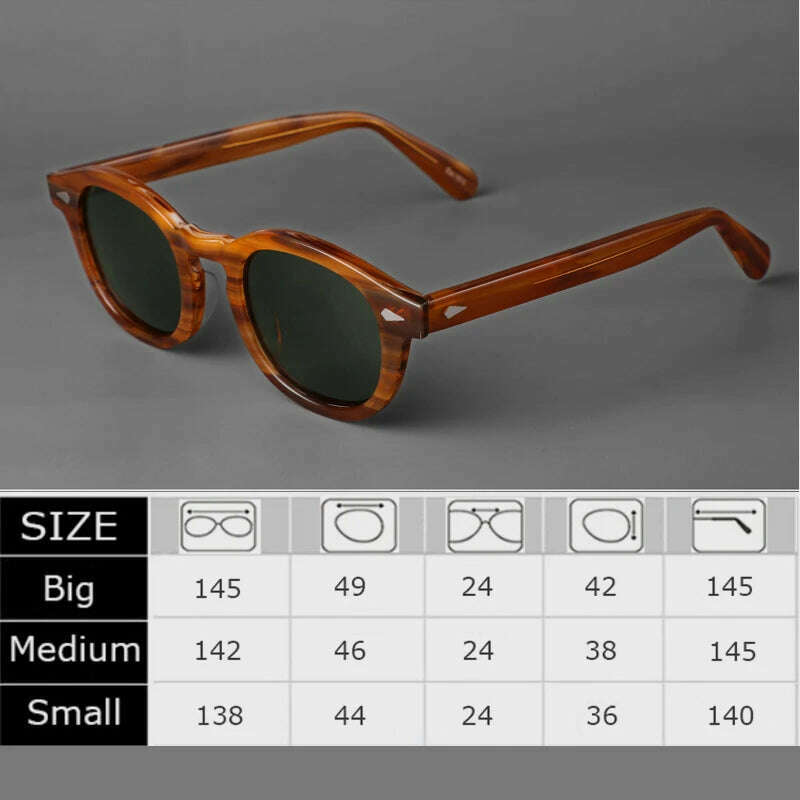 Polarized Sunglasses Men Brand Lemtosh Johnny Depp Sun Glasses Lens Woman Luxury Vintage Acetate Driver's Shade - KIMLUD