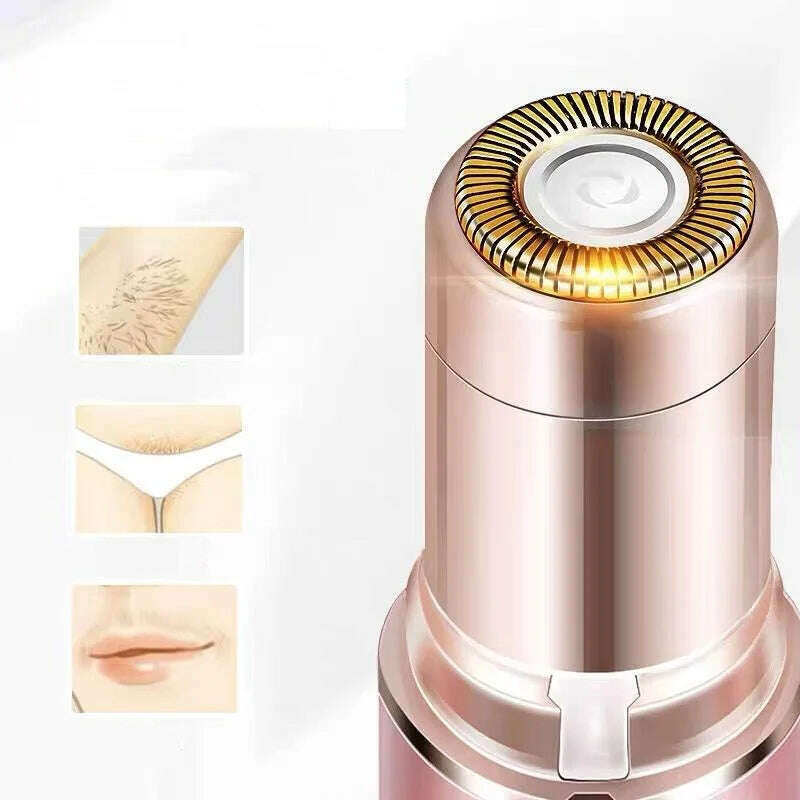 Portable Mini Electric Epilator Lipstick Shape Safe Painless Women Shaver Body Facial Bikini Underarm Hair Removal Shaving Tool - KIMLUD