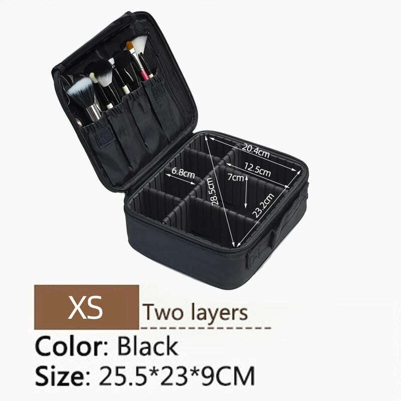 2022 New High Quality Professional Makeup Case For Women With Compartments PU Leather Waterproof Travel Large Capacity Storage - KIMLUD