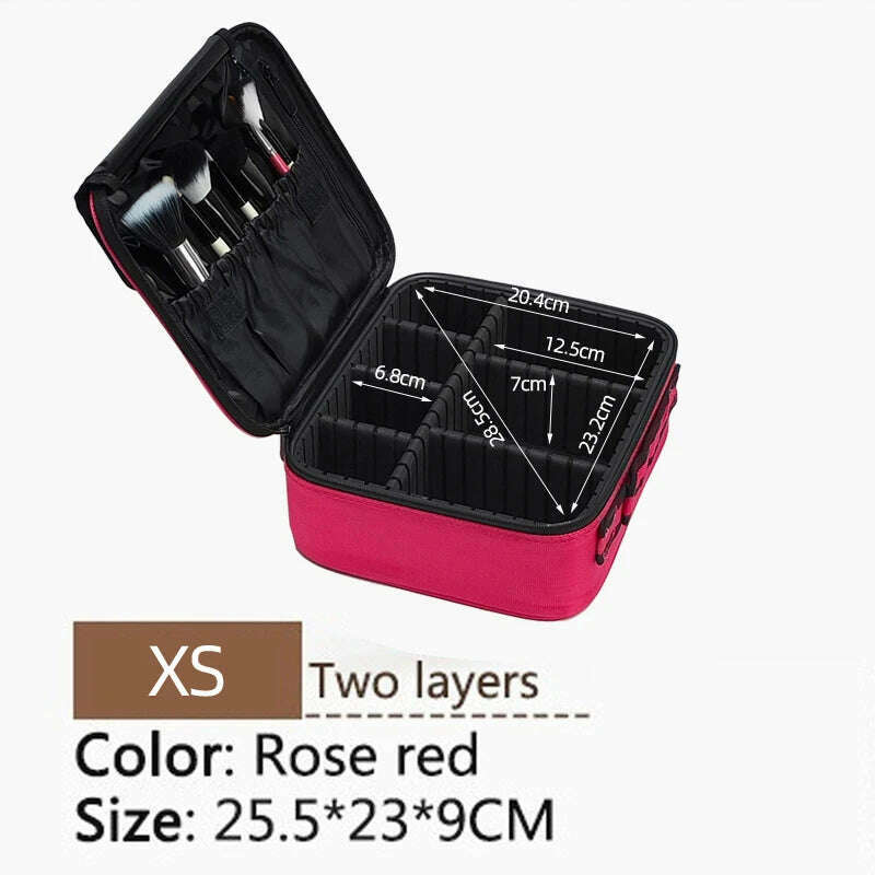 2022 New High Quality Professional Makeup Case For Women With Compartments PU Leather Waterproof Travel Large Capacity Storage - KIMLUD