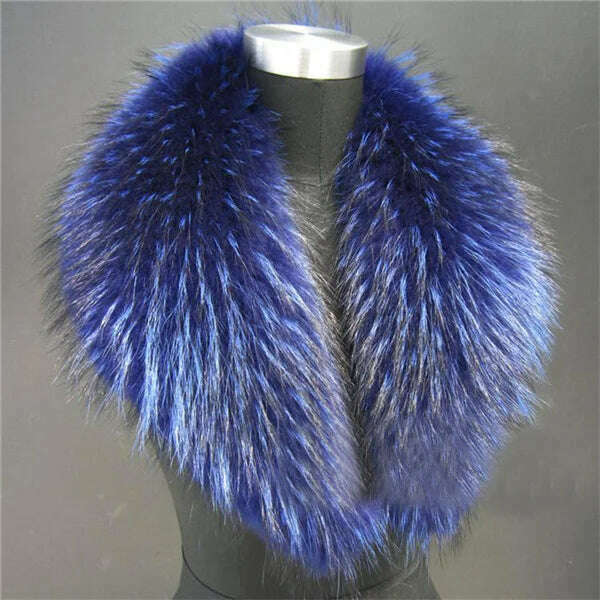 Real Raccoon Fur Collar Women Natural Fur Scarf Winter Large Size Warm Wraps Furry Fur Scarves for Coat Jackets Collars - KIMLUD