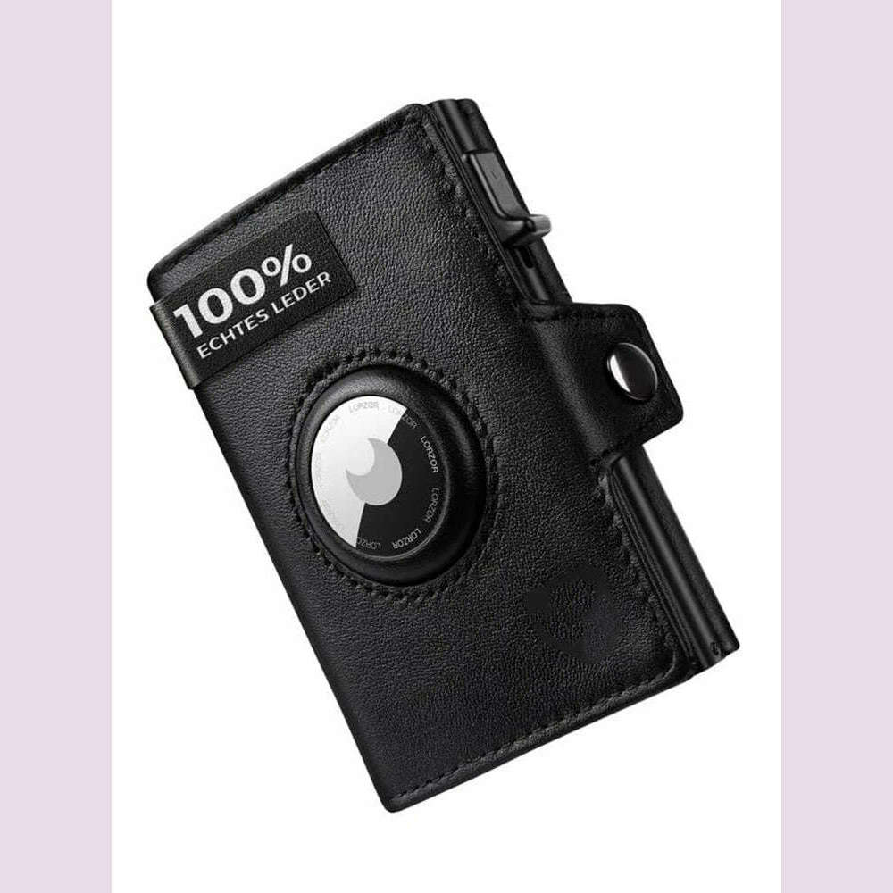 RFID Blocker Wallet for Men Genuine Leather Wallet with Coin Pocket Airtag Wallet - KIMLUD