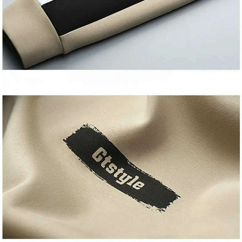 KIMLUD, Round Neck Letter Printing Contrast Color Pullover Lantern Long Sleeve Men's Clothing Loose Casual Hoodies Boyfriend Tops, KIMLUD Womens Clothes