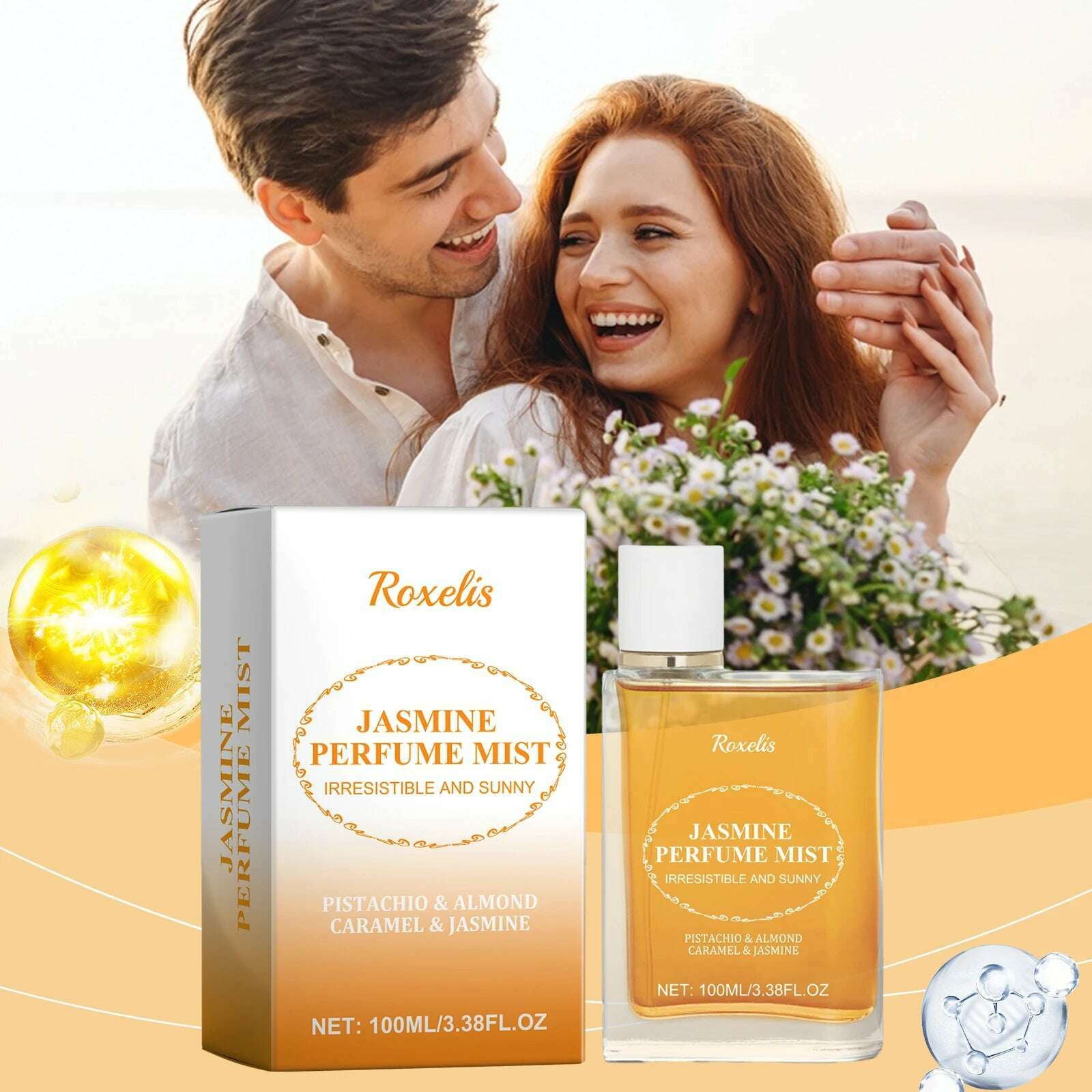 Roxelis 100ml Light Scented Brazilian Perfume for Women, Fresh, Natural and Lasting, Jasmine Wood Floral Fragrance Perfume - KIMLUD
