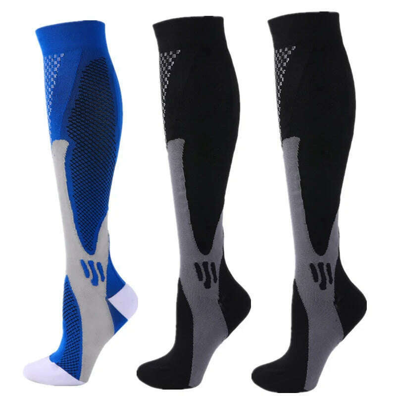 S-XXL 3 Pairs Pack/Socks Compression Socks 30 Mmhg Fit For Medical Edema Diabetes Varicose Veins Running Sports Socks Size XXL - KIMLUD