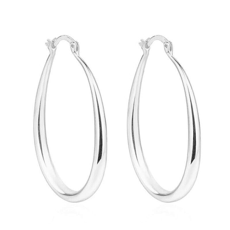 Shine Gold Color Women Earrings Fashion Smooth Hoop Earrings for Women Engagement Wedding Jewelry Gift - KIMLUD
