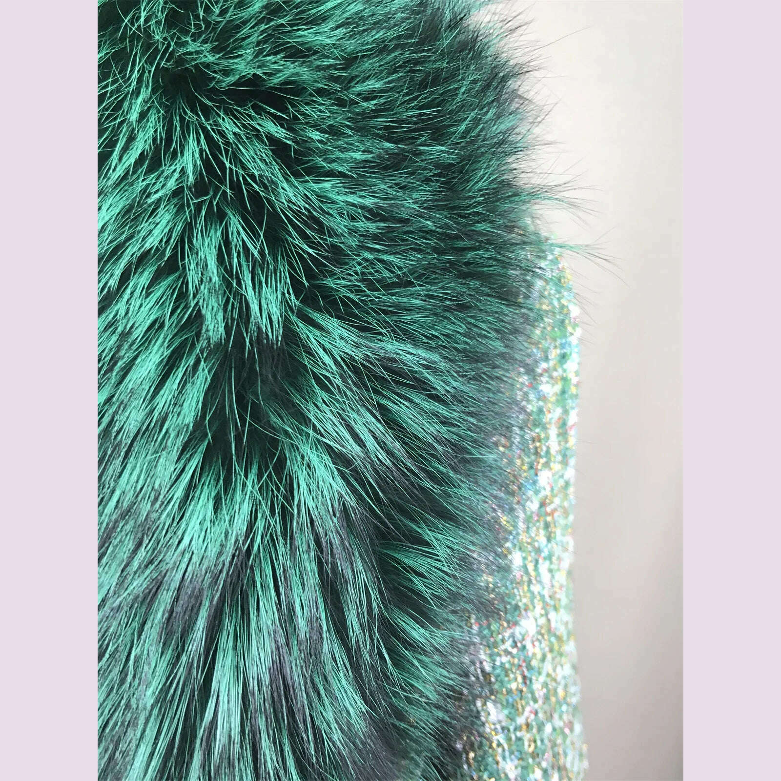 Short Jacket Coat with Real Red Fox Fur Collar for Women, Front and Belt, Elegant Fur, Green Color, Autumn and Winter Coat - KIMLUD