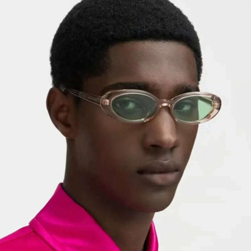Small Frame Vintage Sunglasses Man Brand Designer Sun Glasses Male Fashion Shades Oval Mirror Black Retro Oculos De Sol - KIMLUD