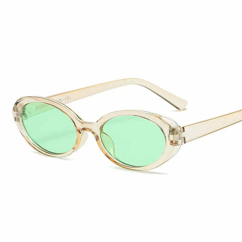 Small Frame Vintage Sunglasses Man Brand Designer Sun Glasses Male Fashion Shades Oval Mirror Black Retro Oculos De Sol - KIMLUD