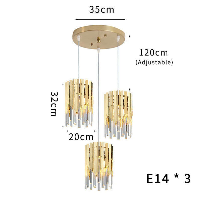 Small Round Gold k9 Crystal Modern Led Chandelier for Living Room Kitchen Dining Room Bedroom Bedside Luxury Indoor Lighting - KIMLUD