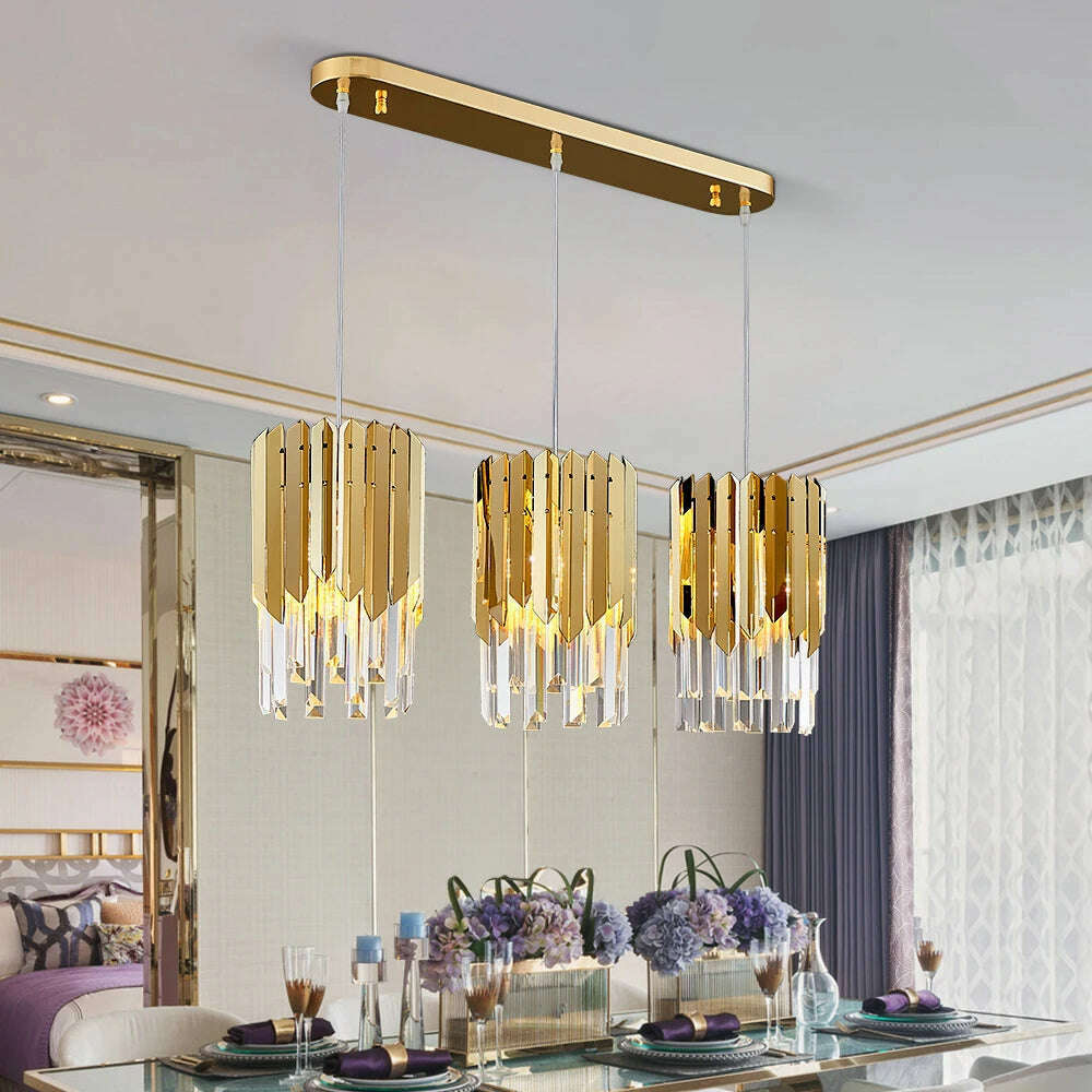 Small Round Gold k9 Crystal Modern Led Chandelier for Living Room Kitchen Dining Room Bedroom Bedside Luxury Indoor Lighting - KIMLUD