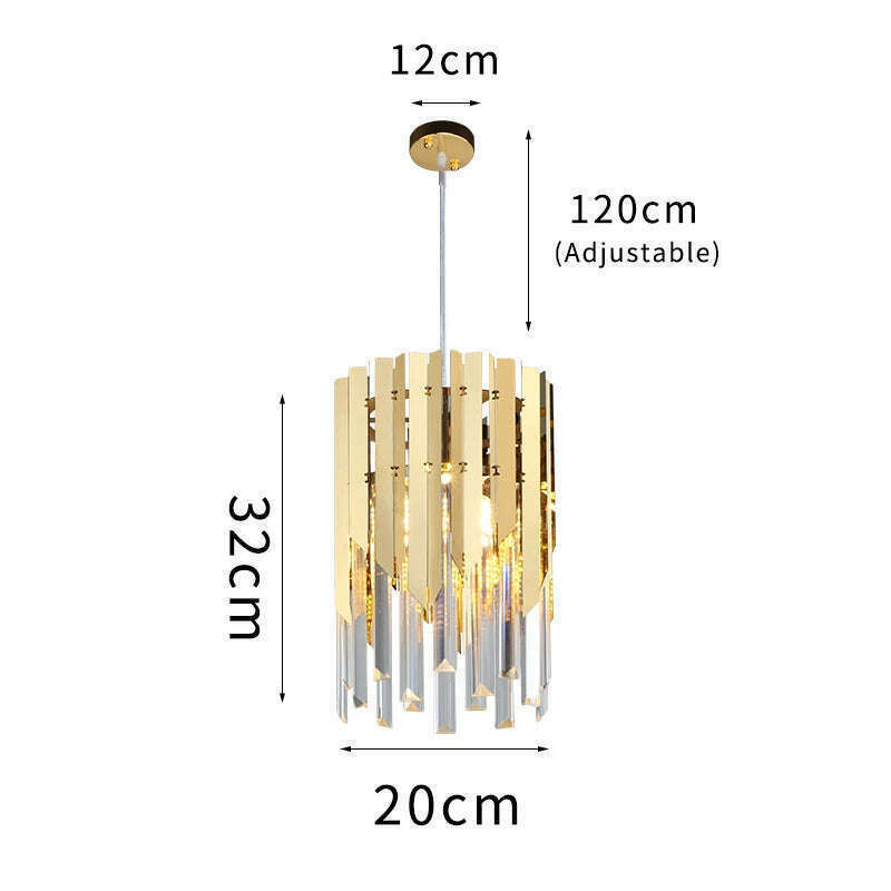 Small Round Gold k9 Crystal Modern Led Chandelier for Living Room Kitchen Dining Room Bedroom Bedside Luxury Indoor Lighting - KIMLUD